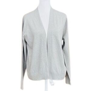 NWT Vila Milano Light Heather Grey + Silver Metallic Cardigan Sweater size M.